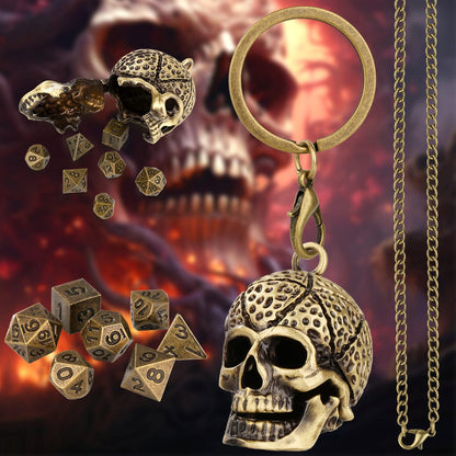 Geloho Skull Mini Dice Set Necklace & Keychain Set