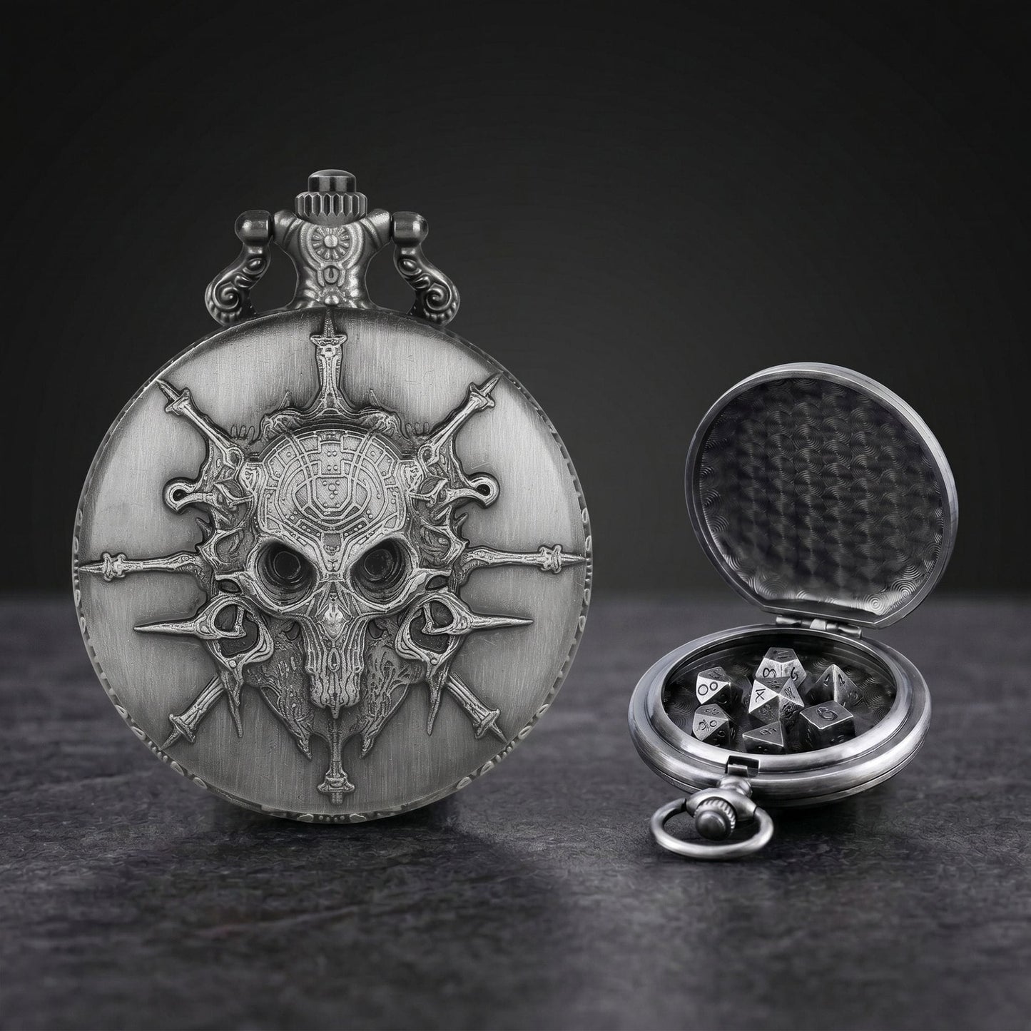 Geloho Skull Pocket Watch Dice Set