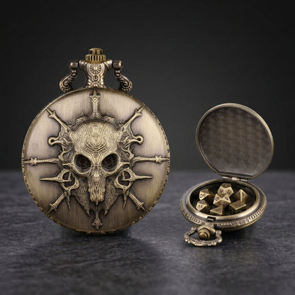 Geloho Skull Pocket Watch Dice Set