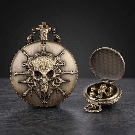 Geloho Skull Pocket Watch Dice Set
