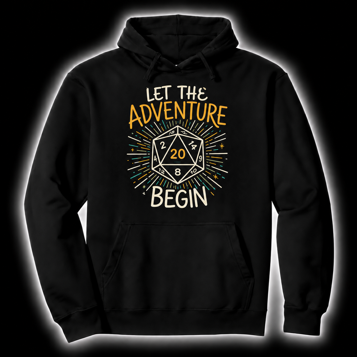 Start With Twenty black D&D hoodie