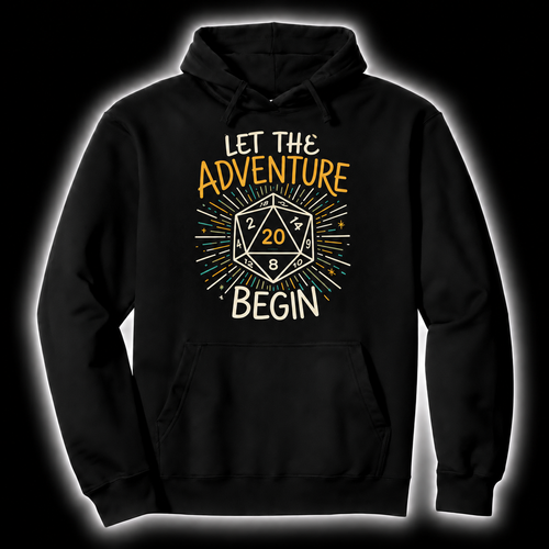 Start With Twenty black D&D hoodie