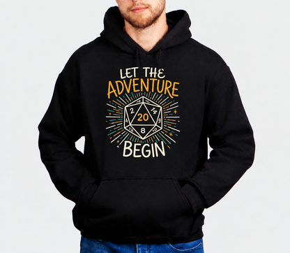 Start With Twenty D&D hoodie on male model