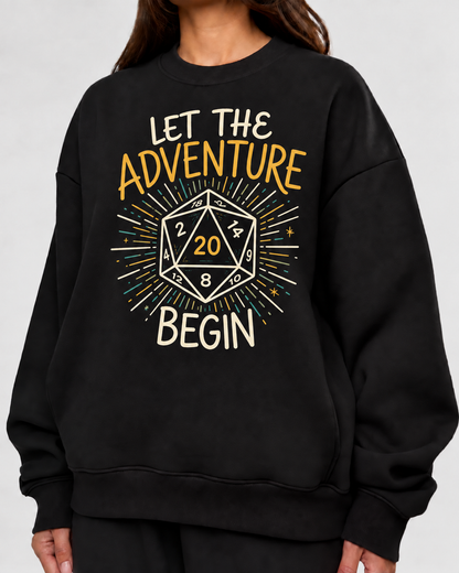 Female model wearing Start With Twenty - DnD Sweatshirt