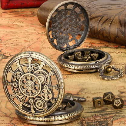 Geloho D20, Dragon Steampunk Gear Pocket Watch Dice Set