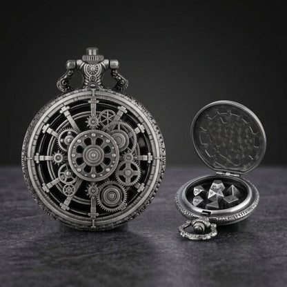 Geloho D20, Dragon Steampunk Gear Pocket Watch Dice Set