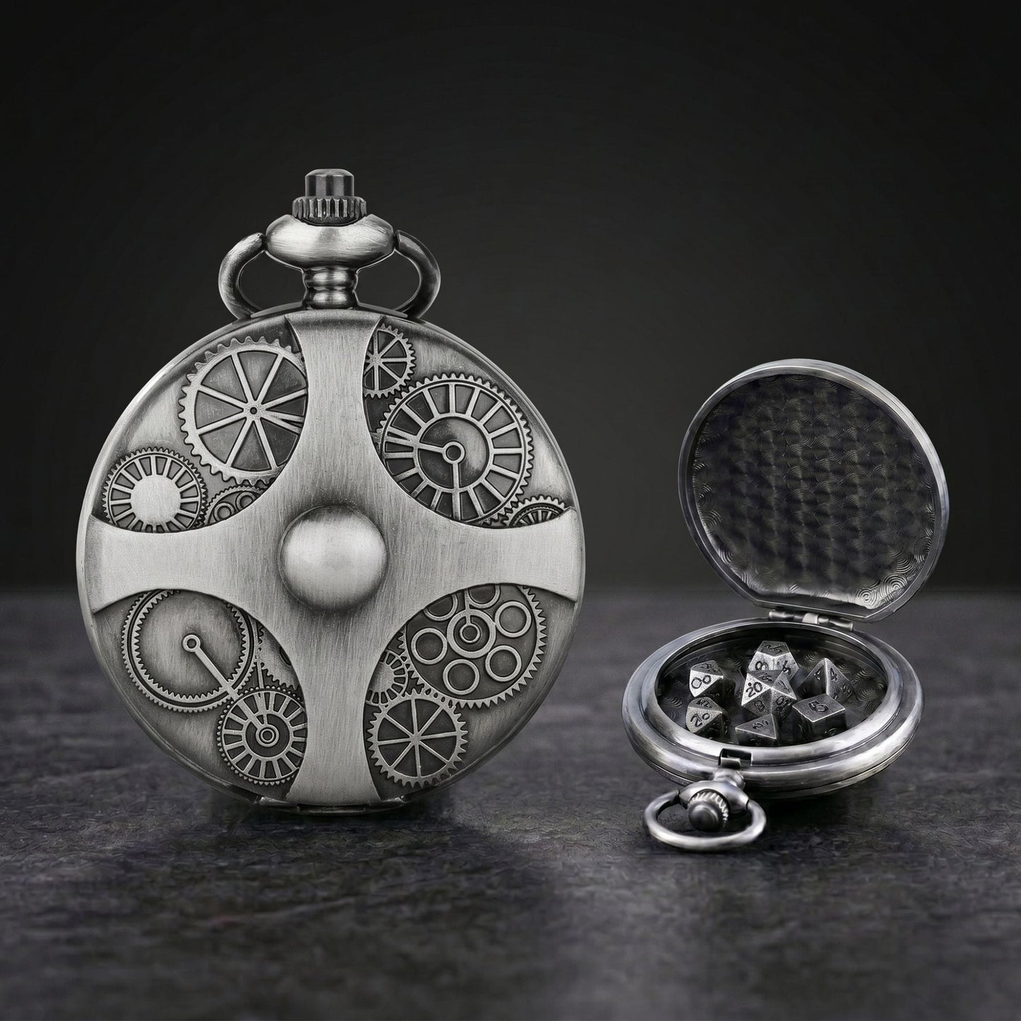 Geloho Steampunk Pocket Watch Dice Set