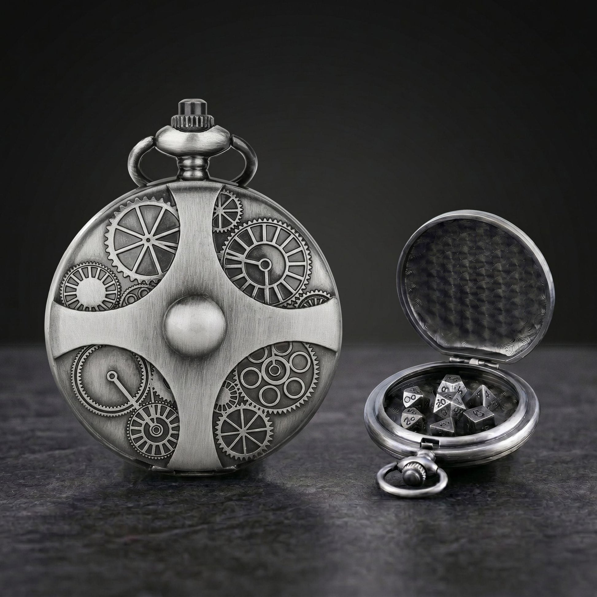 Geloho Steampunk Pocket Watch Dice Set