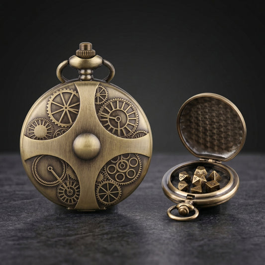 Geloho Steampunk Pocket Watch Dice Set