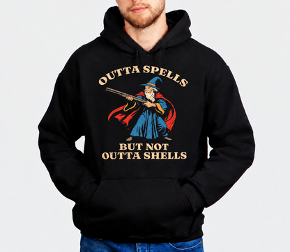 Still Has Shells D&D hoodie on male model
