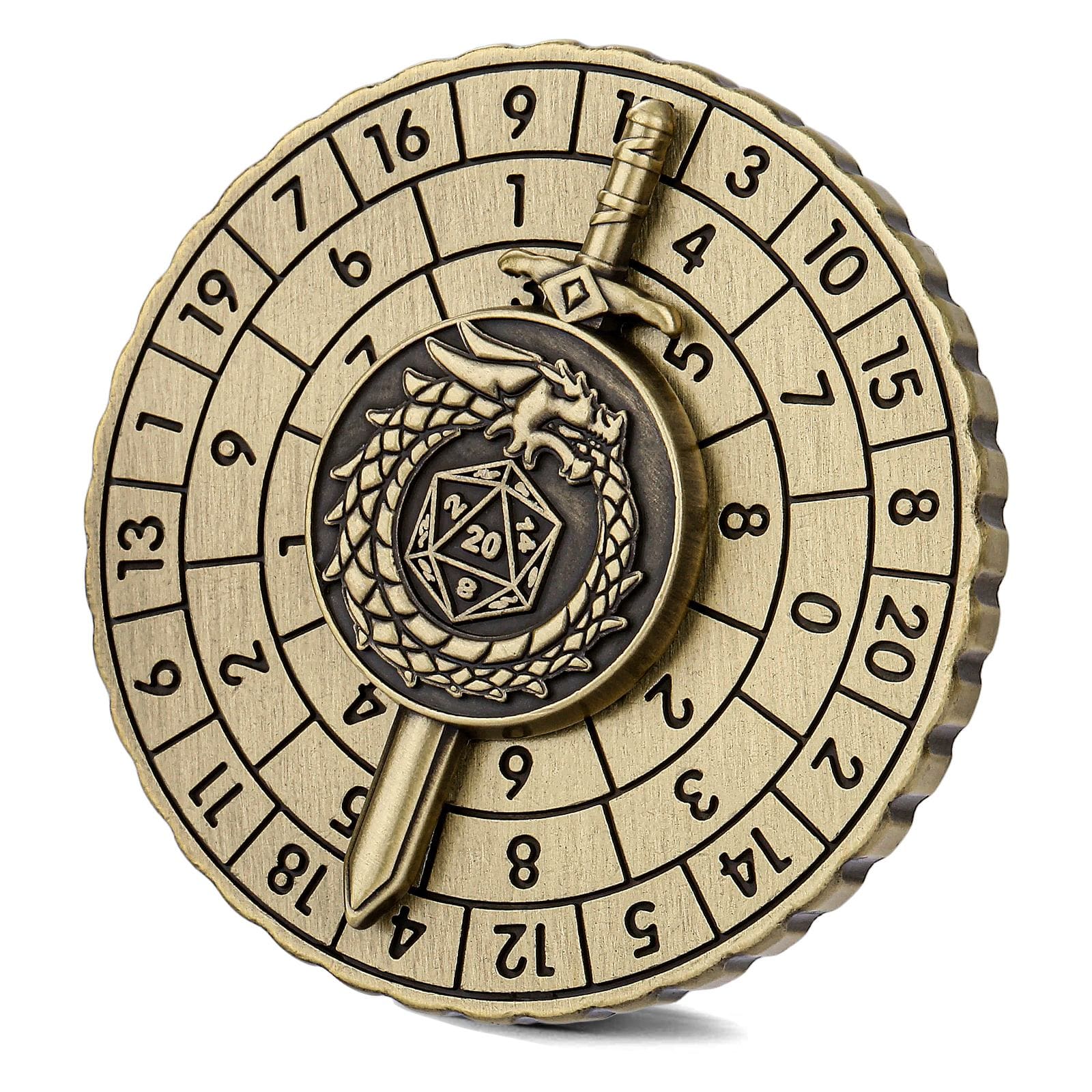 Geloho metal Bronze Sword & Dragon Dice Spinner