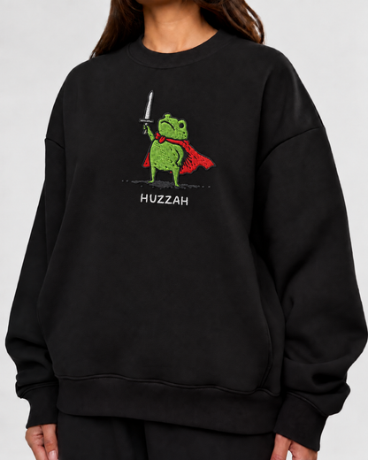 Female model wearing Tiny Knight Energy - DnD Sweatshirt