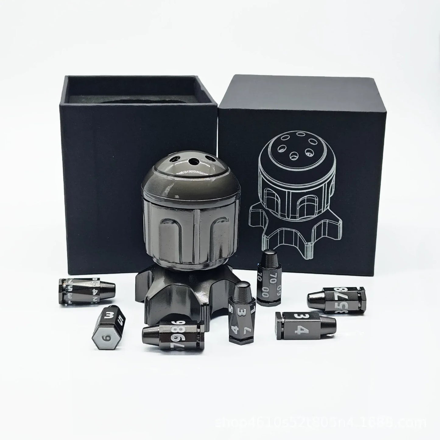 Geloho Black Torpedo Spinner Dice Set