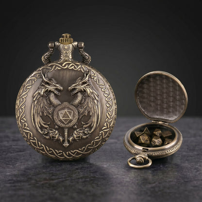 Geloho Twin Dragons Pocket Watch Dice Set