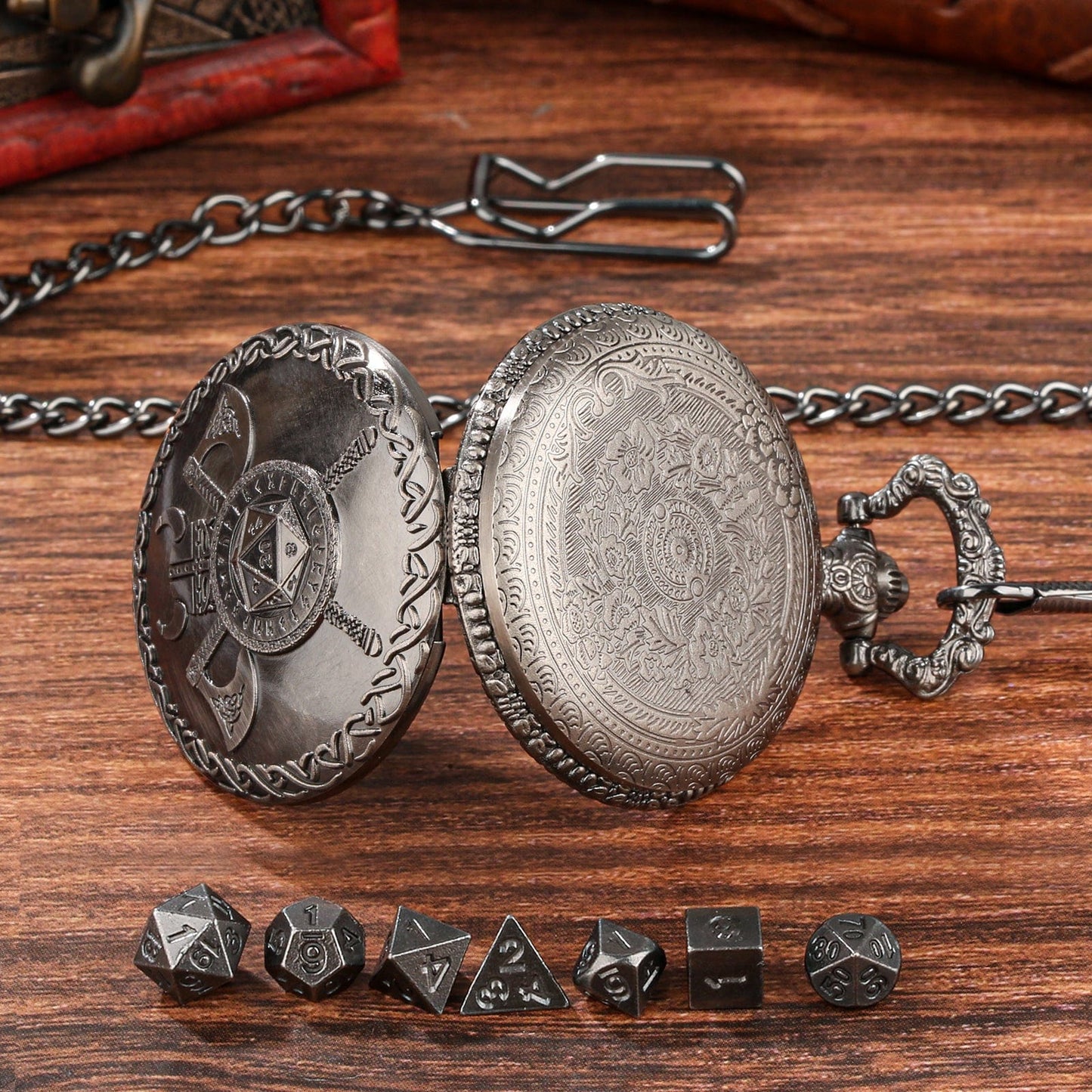 Geloho Viking Warrior Pocket Watch Dice Set