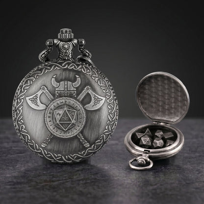 Geloho Viking Warrior Pocket Watch Dice Set