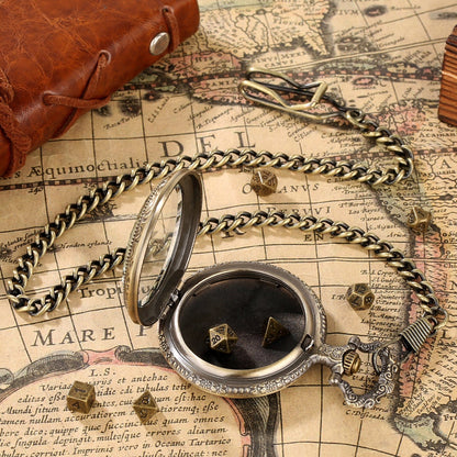 Geloho D20, Dragon Vintage Transparent Pocket Watch Dice Set