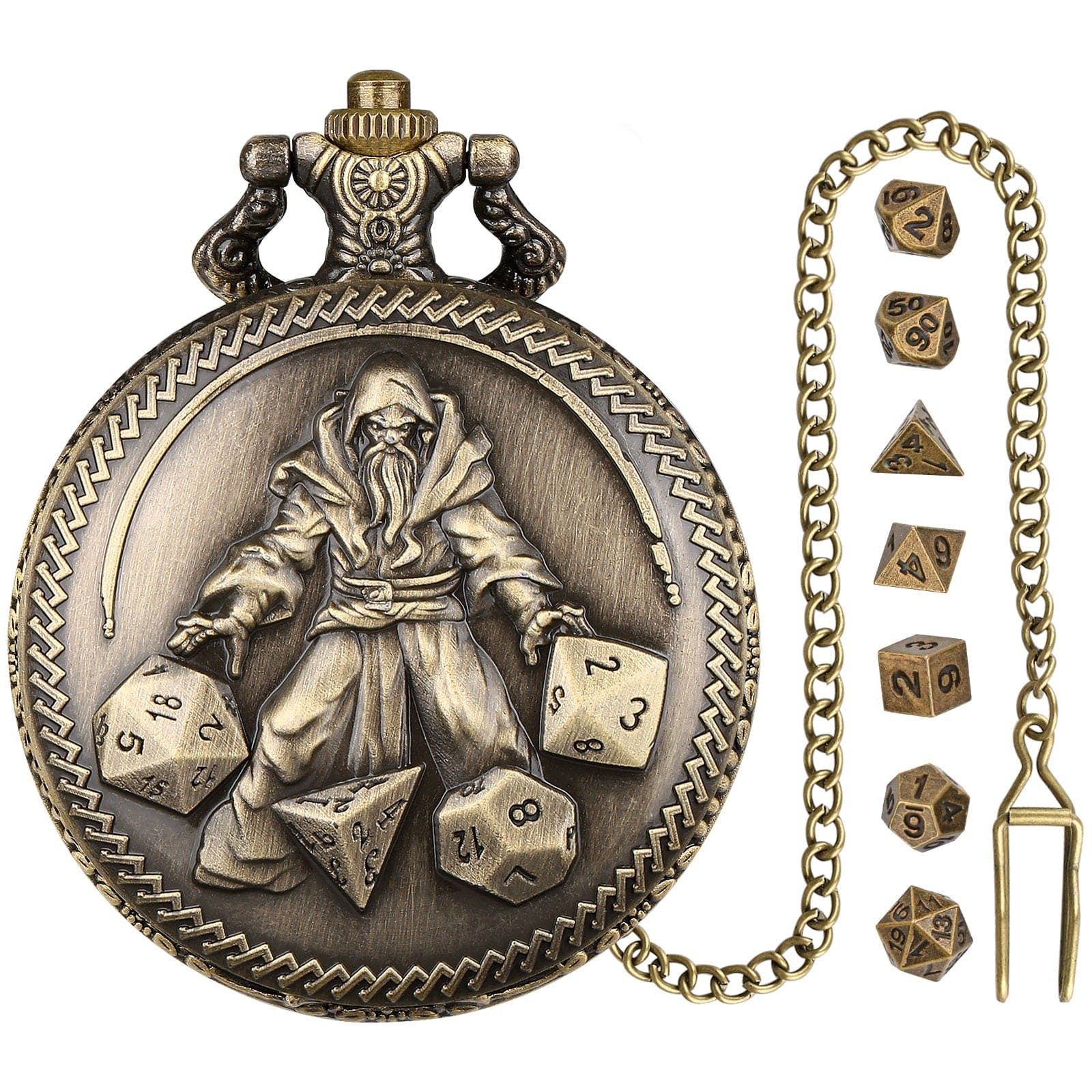 Geloho D20, Dragon Vintage Wizard Dice Pocket Watch