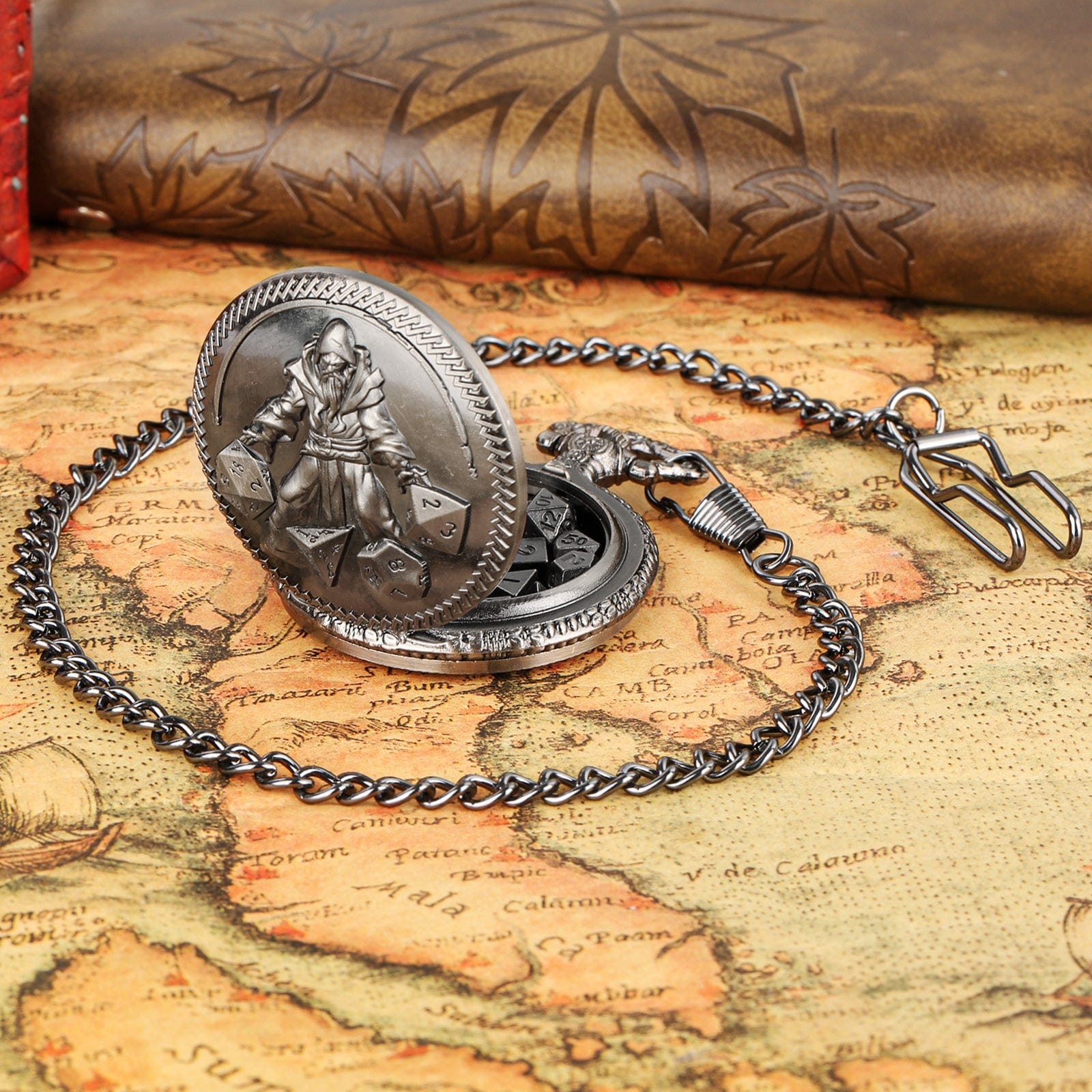 Geloho D20, Dragon Vintage Wizard Pocket Watch Dice Set