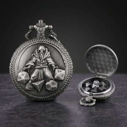 Geloho D20, Dragon Vintage Wizard Pocket Watch Dice Set