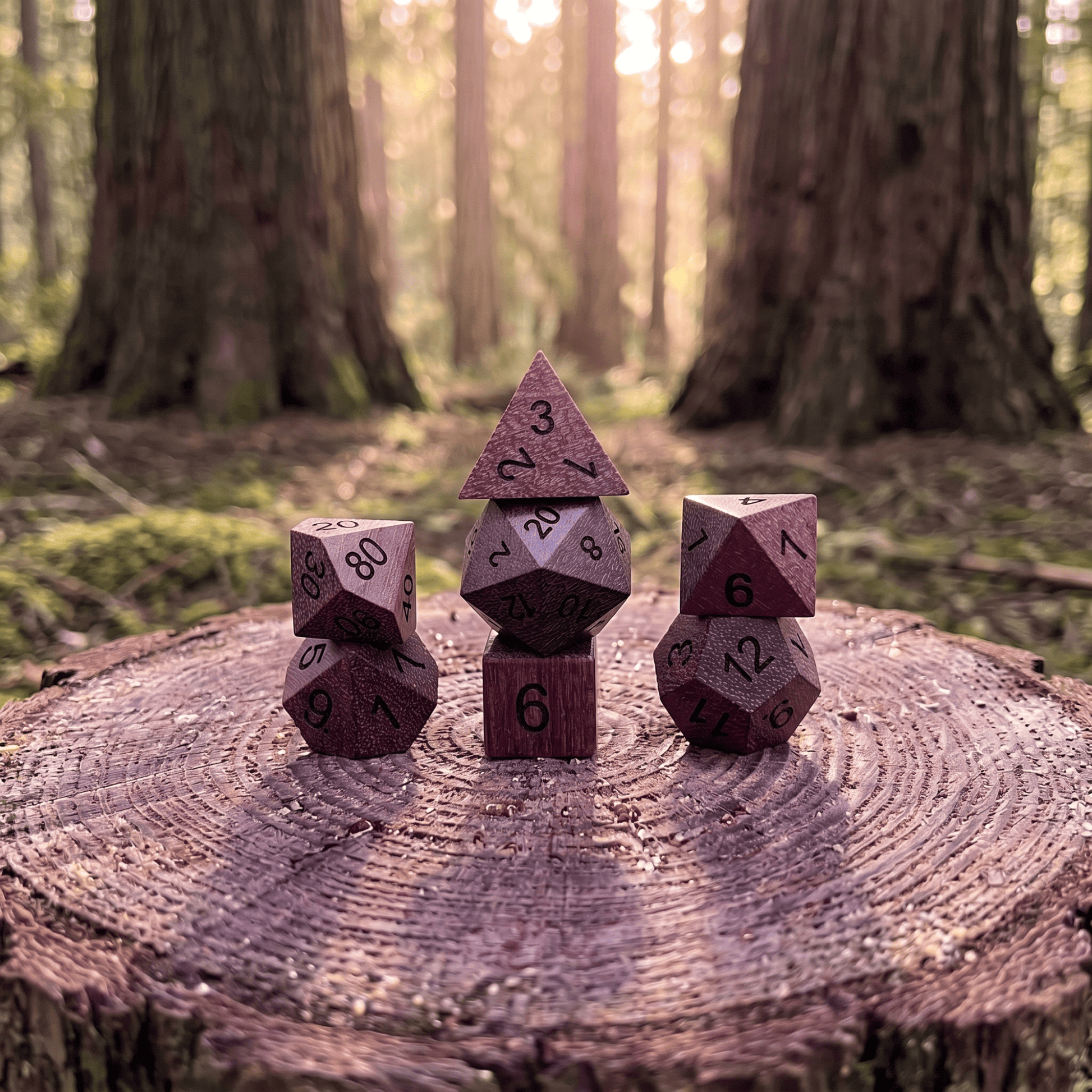 Geloho Dice Violet - Wood Dice Set