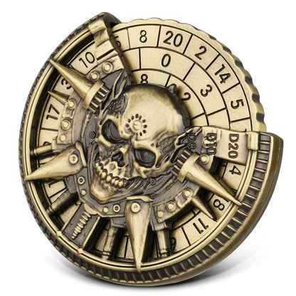 Geloho metal Bronze Warlord Skull Dice Spinner