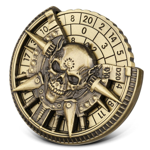 Geloho metal Bronze Warlord Skull Dice Spinner