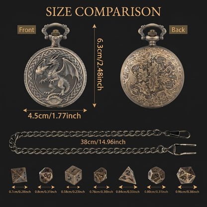 Geloho Wyrm’s Eye Fatekeeper Pocket Watch Dice Set