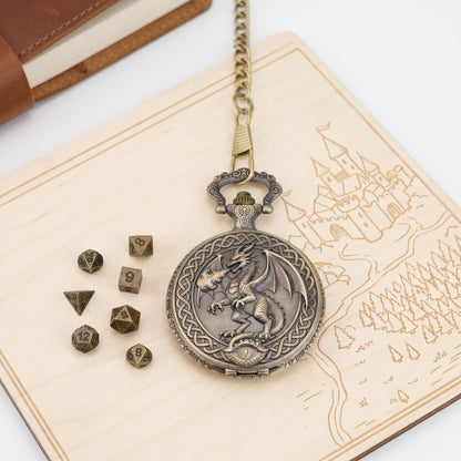 Geloho Wyrm’s Eye Fatekeeper Pocket Watch Dice Set