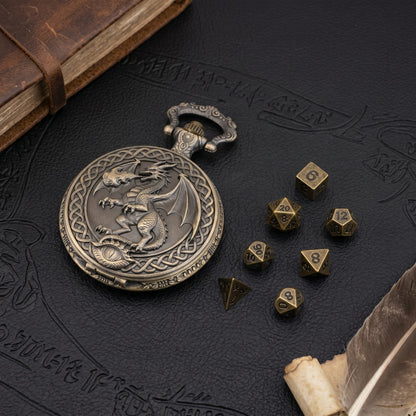 Geloho Wyrm’s Eye Fatekeeper Pocket Watch Dice Set