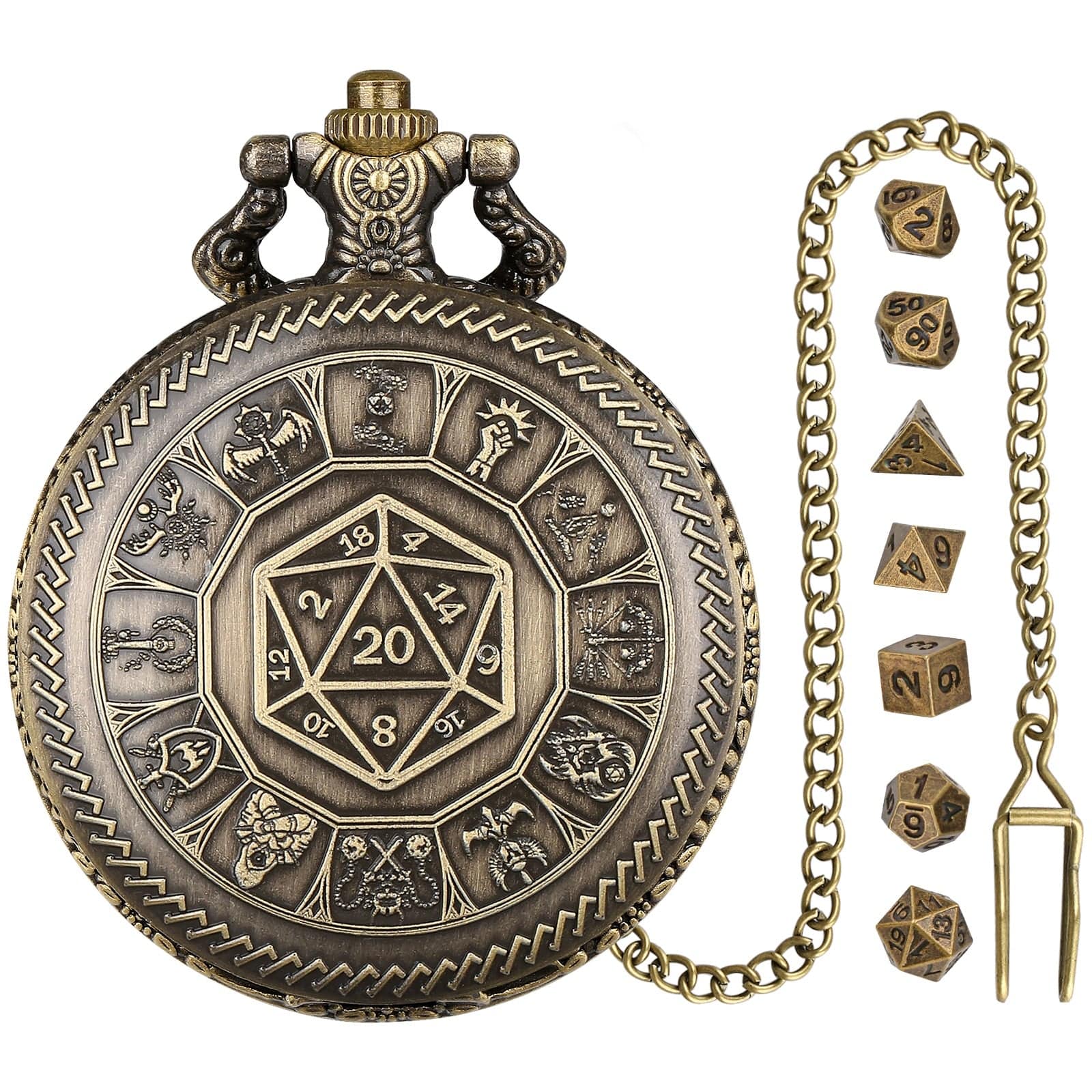 Geloho D20, Dragon Zodiac Pocket Watch Dice Set