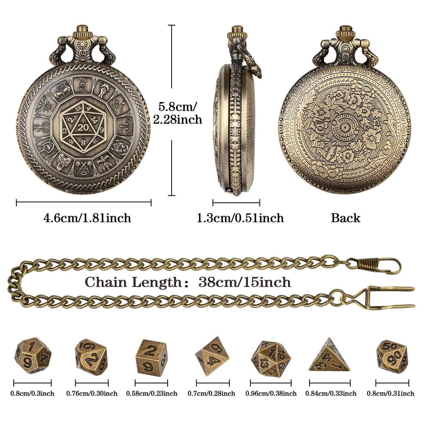 Geloho D20, Dragon Zodiac Pocket Watch Dice Set