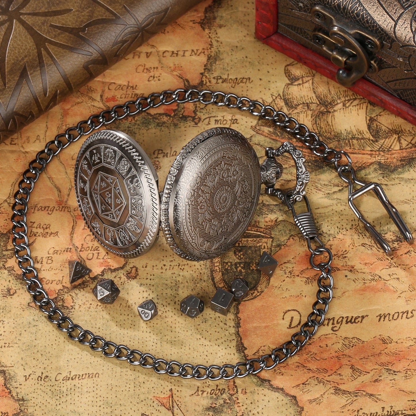 Geloho D20, Dragon Zodiac Pocket Watch Dice Set
