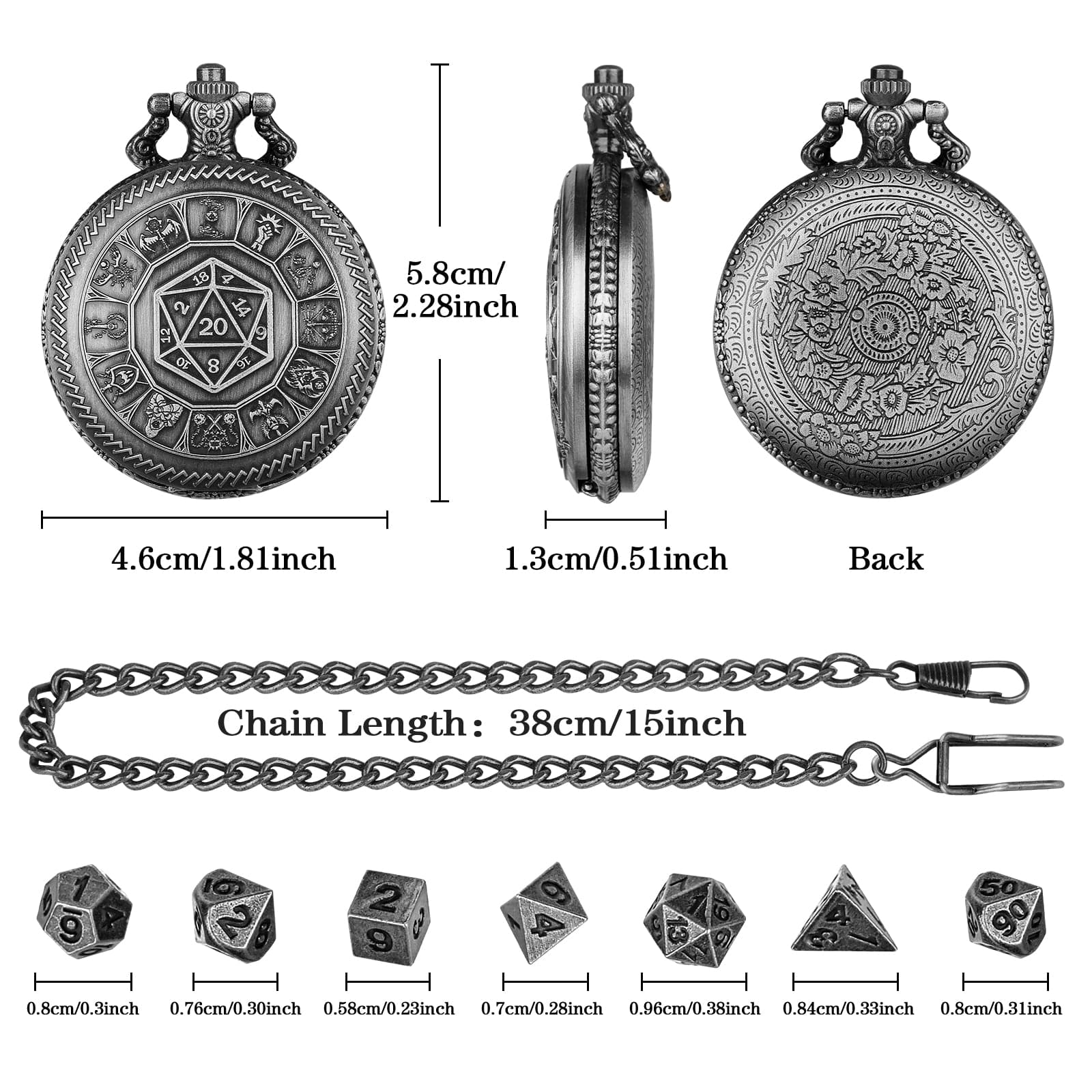 Geloho D20, Dragon Zodiac Pocket Watch Dice Set