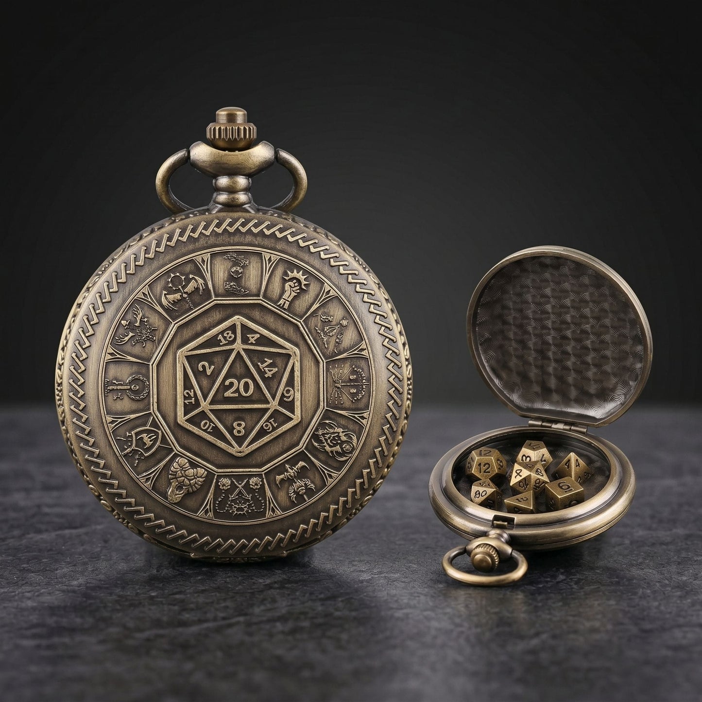 Geloho D20, Dragon Zodiac Pocket Watch Dice Set