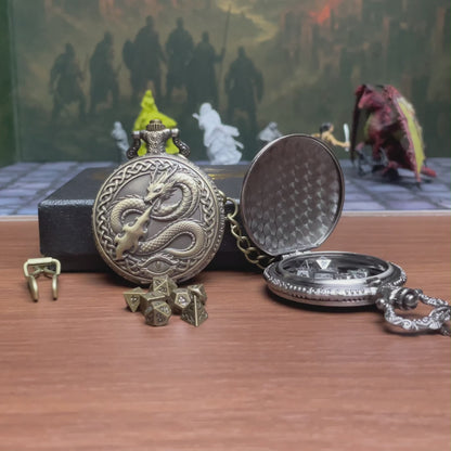 Fire Dragon Pocket Watch Dice Set