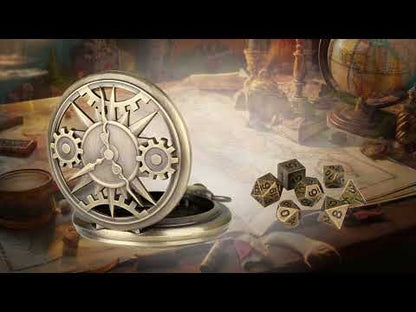 Steampunk Gear Pocket Watch Dice Set