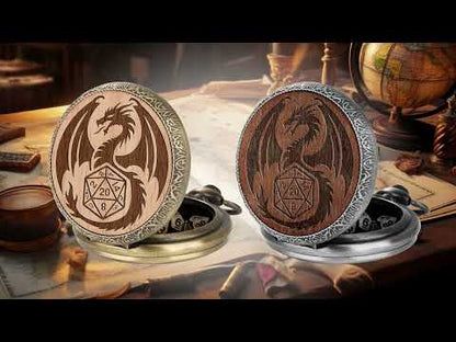 Dragon & D20 Pocket Watch Dice Set